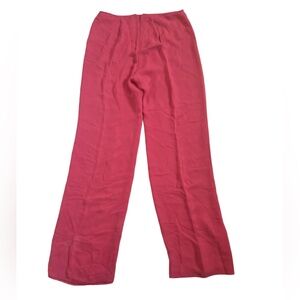 Melinda Eng Elegant Pink Coral Grapefruit Women's Silk Pants